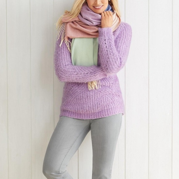 Talbots Chenille Crewneck Sweater in Lavender Mist - NWT - Size Large - Picture 3 of 7
